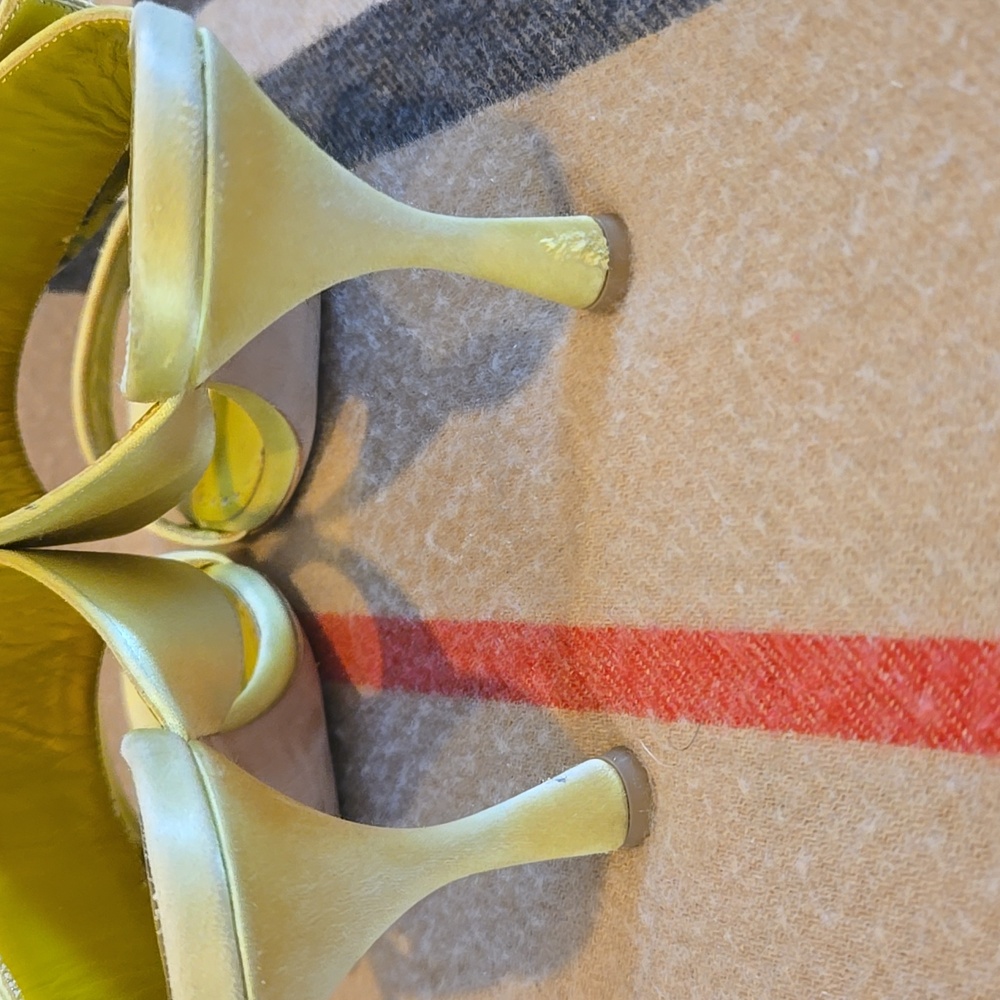 Manolo Blahnik Verda Sandal profi 105 Chartreuse 37 - Picture 5 of 13
